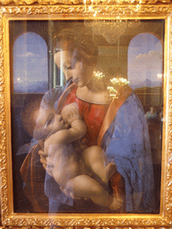 Painting `Madonna and Child (The Litta Madonna)` by Leonardo da Vinci at the Leonardo da Vinci Room at the First Floor of the Old Hermitage of the State Hermitage Museum
