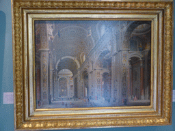 Painting `Interior of St Peter`s Cathedral in Rome` by Giovanni Paolo Panini at the First Floor of the New Hermitage of the State Hermitage Museum