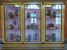Greek vases at the Room of the Art of the Archaic and Early Classical Periods at the Ground Floor of the New Hermitage of the State Hermitage Museum