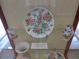 Porcelain with overglaze enamel `famille verte` decoration at the Room of Chinese Art of the 17-18th Centuries at the Second Floor of the Winter Palace of the State Hermitage Museum