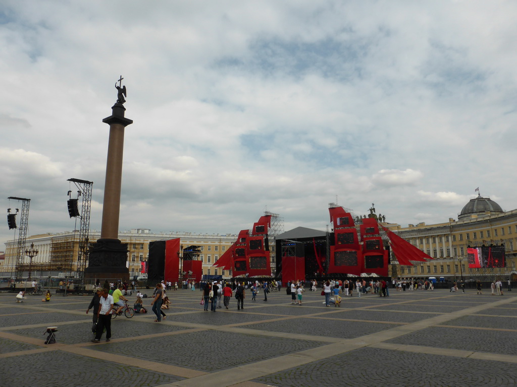 Palace Square with the Alexander Column and the stage for the Scarlet Sails celebration