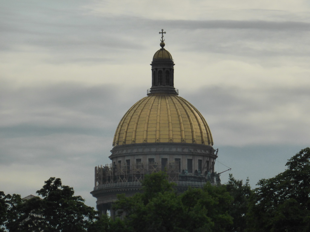 The dome of Saint Isaac`s Cathedral