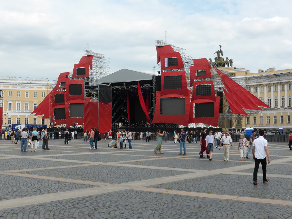 Palace Square with the stage for the Scarlet Sails celebration