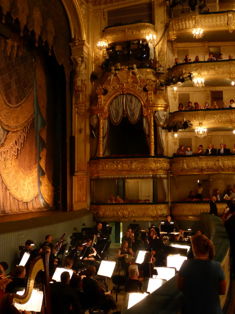 Stage, balcony and orchestra in the old Mariinsky Theatre