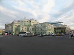 Front of the old Mariinsky Theatre and the New Mariinsky Theatre at Teatralnaya square