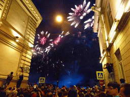 Fireworks during the Scarlet Sails celebration at the Moshkov lane, by night