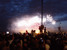 Fireworks during the Scarlet Sails celebration at the Dvortsovaya street, by night