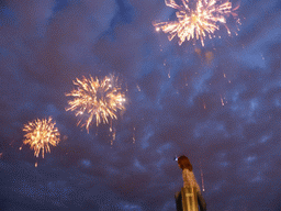 Fireworks during the Scarlet Sails celebration at the Dvortsovaya street, by night