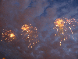 Fireworks during the Scarlet Sails celebration at the Dvortsovaya street, by night