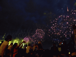 Fireworks during the Scarlet Sails celebration at the Dvortsovaya street, by night