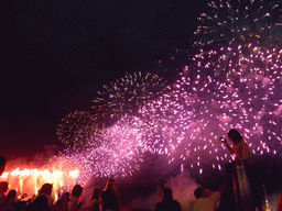 Fireworks during the Scarlet Sails celebration at the Dvortsovaya street, by night