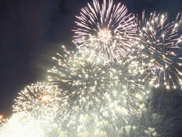 Fireworks during the Scarlet Sails celebration at the Dvortsovaya street, by night