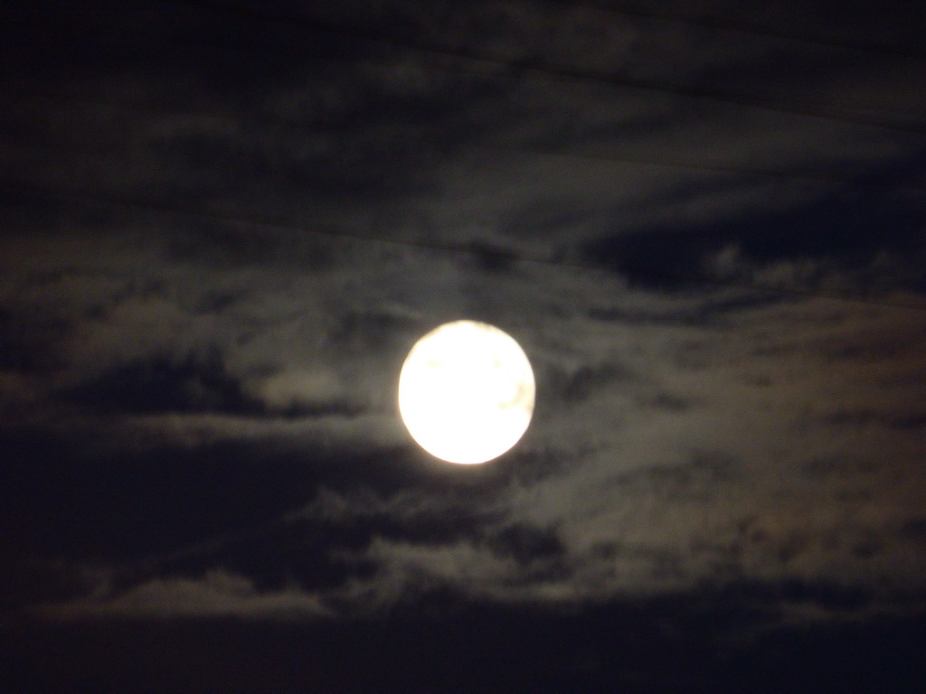 Full moon during the Scarlet Sails celebration, by night