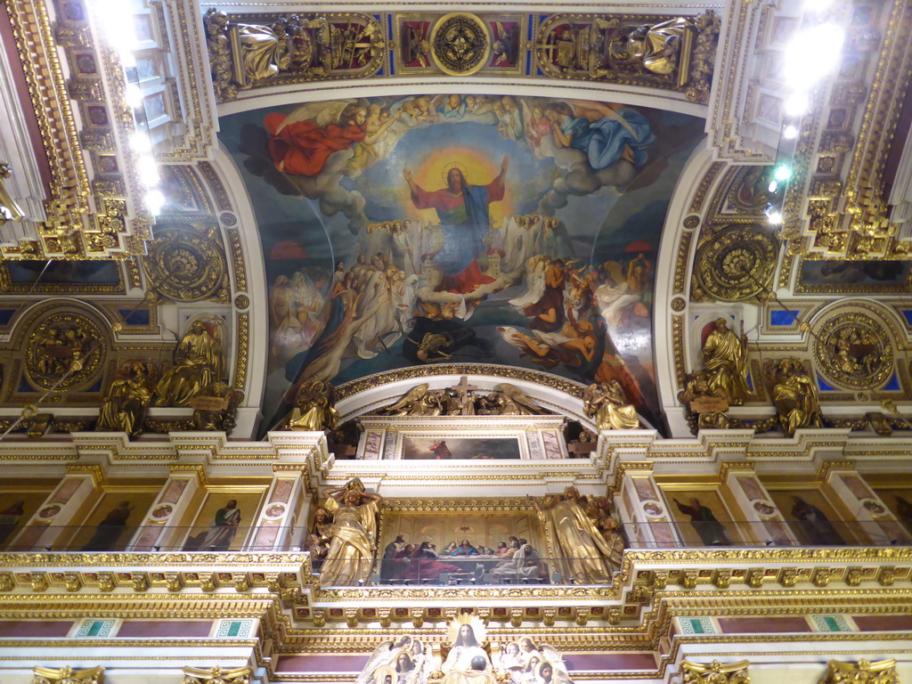 Fresco above the central iconostasis at the apse of Saint Isaac`s Cathedral
