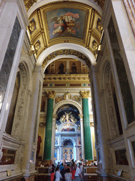 Left aisle and iconostasis of Saint Isaac`s Cathedral with the side-altar of Saint Alexander Nevsky