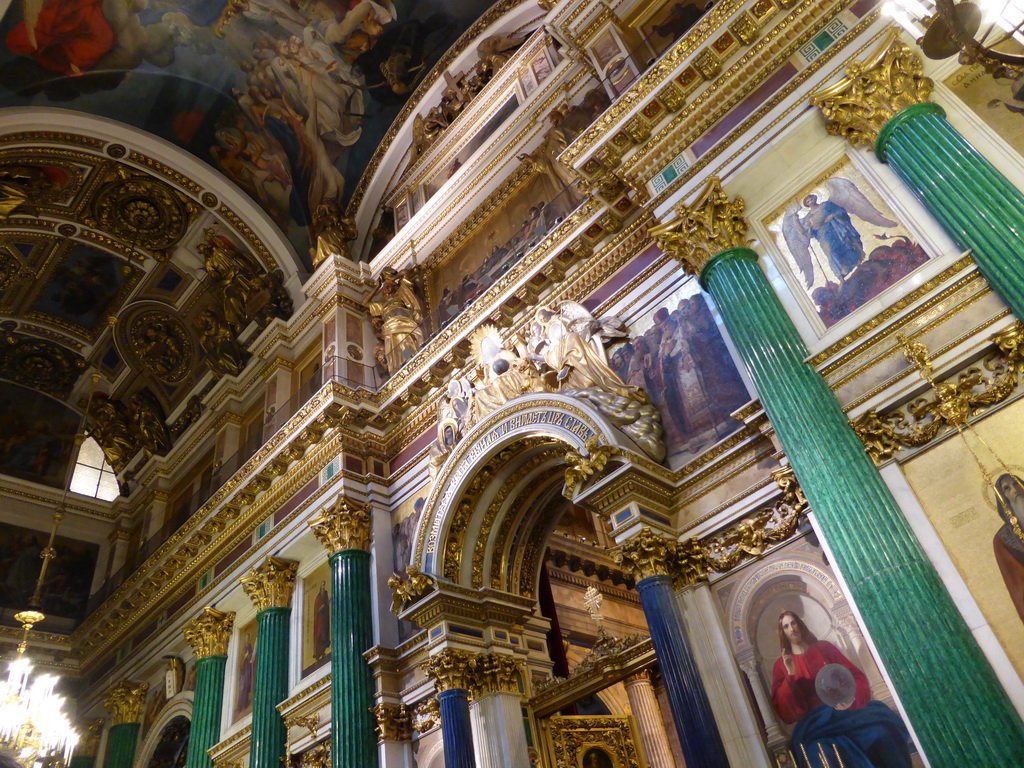 Upper part of the central iconostasis at Saint Isaac`s Cathedral