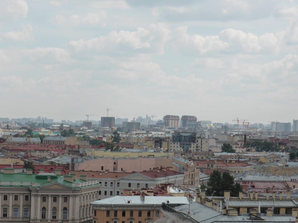The southeast side of the city, viewed from the roof of Saint Isaac`s Cathedral