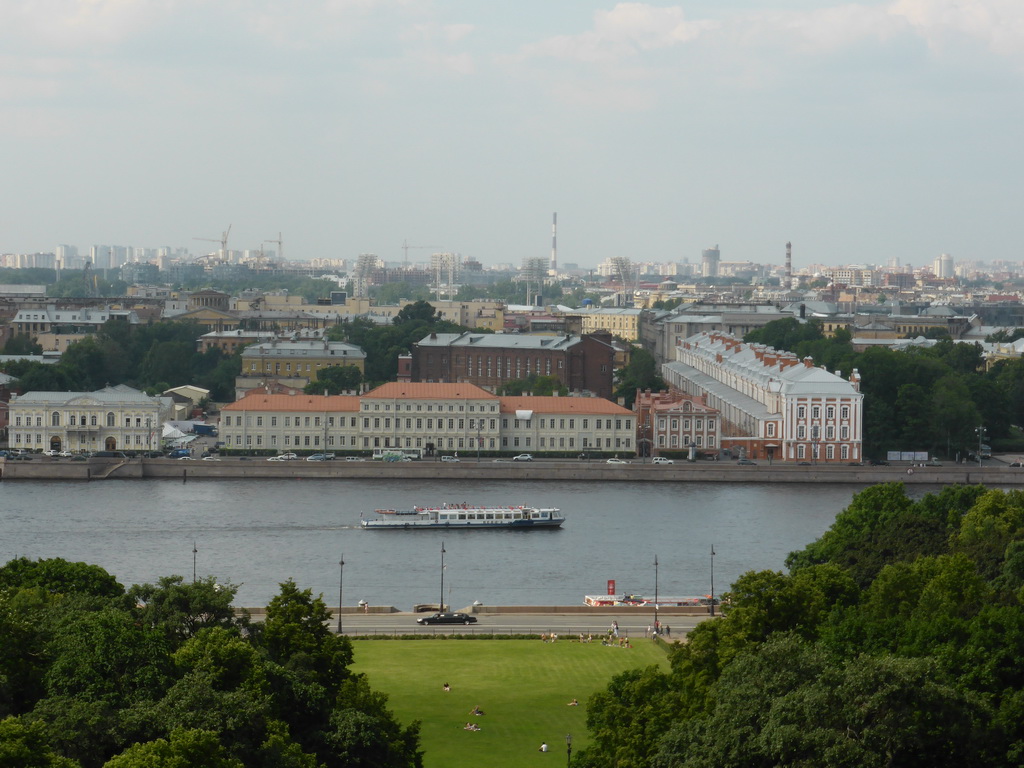 The north side of the city with Senatskaya Square, the Neva river and the Twelve Collegia, viewed from the roof of Saint Isaac`s Cathedral