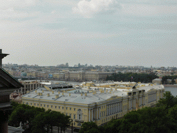 The north side of the city with the Senate buildings, the Neva river and the Imperial Academy of Arts, viewed from the roof of Saint Isaac`s Cathedral