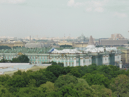 The northeast side of the city with the Aleksandrovsky Garden and the Winter Palace of the State Hermitage Museum, viewed from the roof of Saint Isaac`s Cathedral