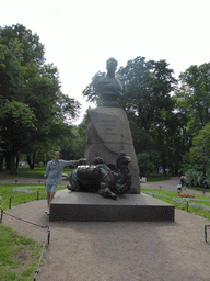 Tim at the Monument to Nikolai Przhevalski in the Alexander Garden