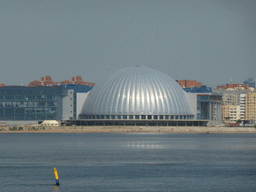 Piterland Shopping Center and the Gulf of Finland, viewed from the hydrofoil to Peterhof