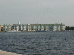 The Small Hermitage and the Winter Palace of the State Hermitage Museum, and the Neva river, viewed from the hydrofoil from Peterhof