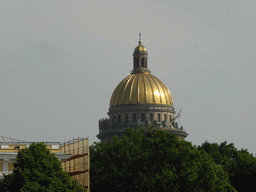 The Dome of Saint Isaac`s Cathedral, viewed from the hydrofoil from Peterhof