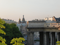 The Church of the Savior on Spilled Blood and the Kazan Cathedral, viewed from the rooftop terrace of the Terrassa restaurant at Kazanskaya Square