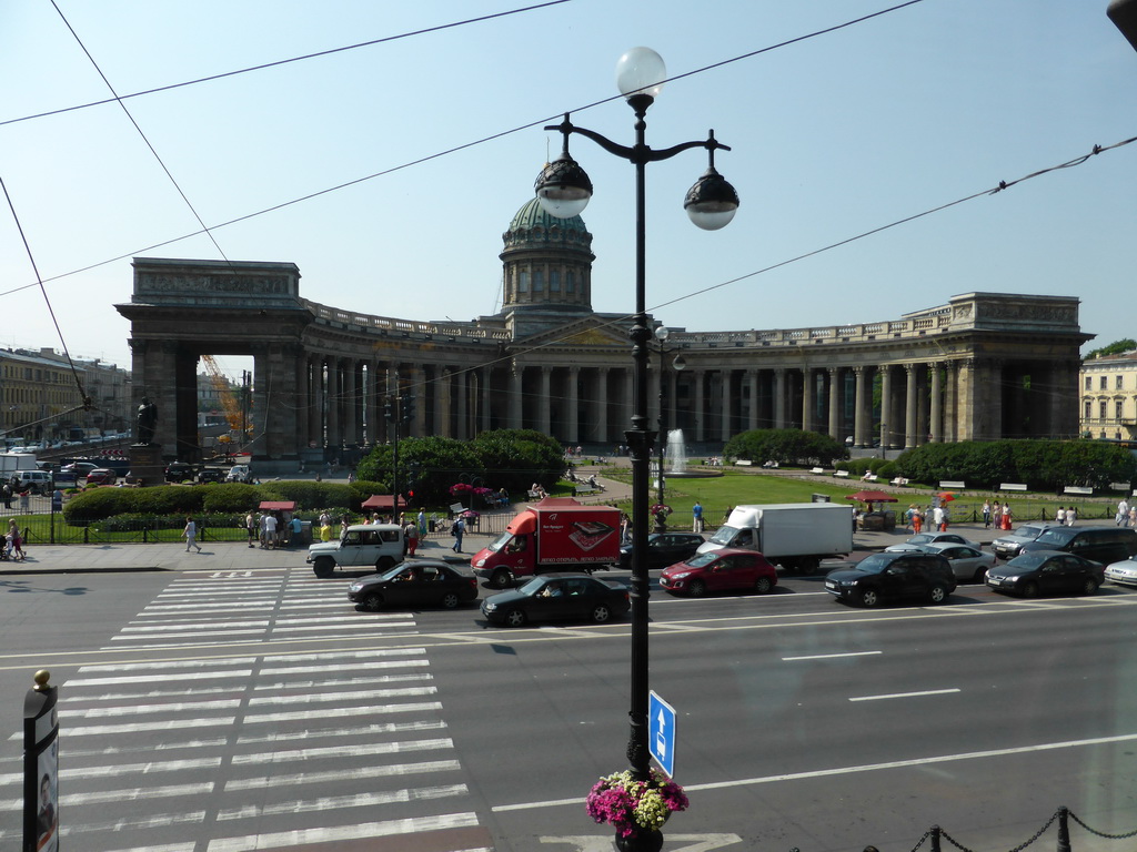 The Kazan Cathedral, viewed from Cafe Singer at the Nevskiy Prospekt street