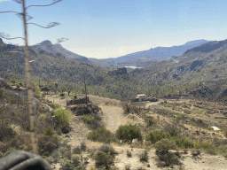 Hills and house near the town of La Plata, viewed from the tour bus on the GC-60 road