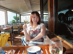 Miaomiao in the restaurant `World Famous` at Pacific Beach Drive