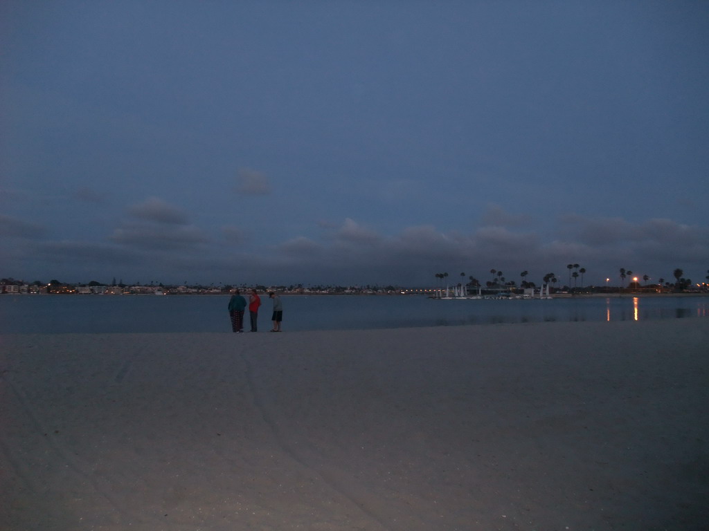 Beach at the Bayside Walk, at sunset