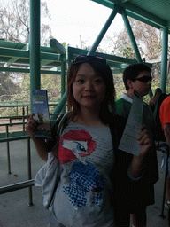 Miaomiao with map at San Diego Zoo