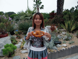 Miaomiao with pretzel at SeaWorld San Diego