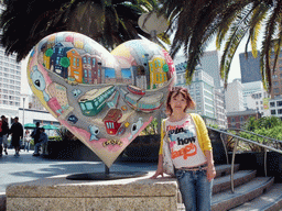 Miaomiao with a heart at Union Square
