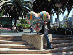 Mengjin with a heart at Union Square