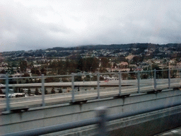 View on the suburbs from the taxi to San Francisco International Airport