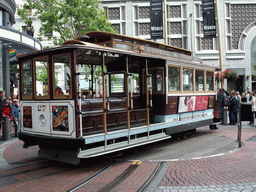 Tram at Market street, in front of the Westfield San Francisco Centre
