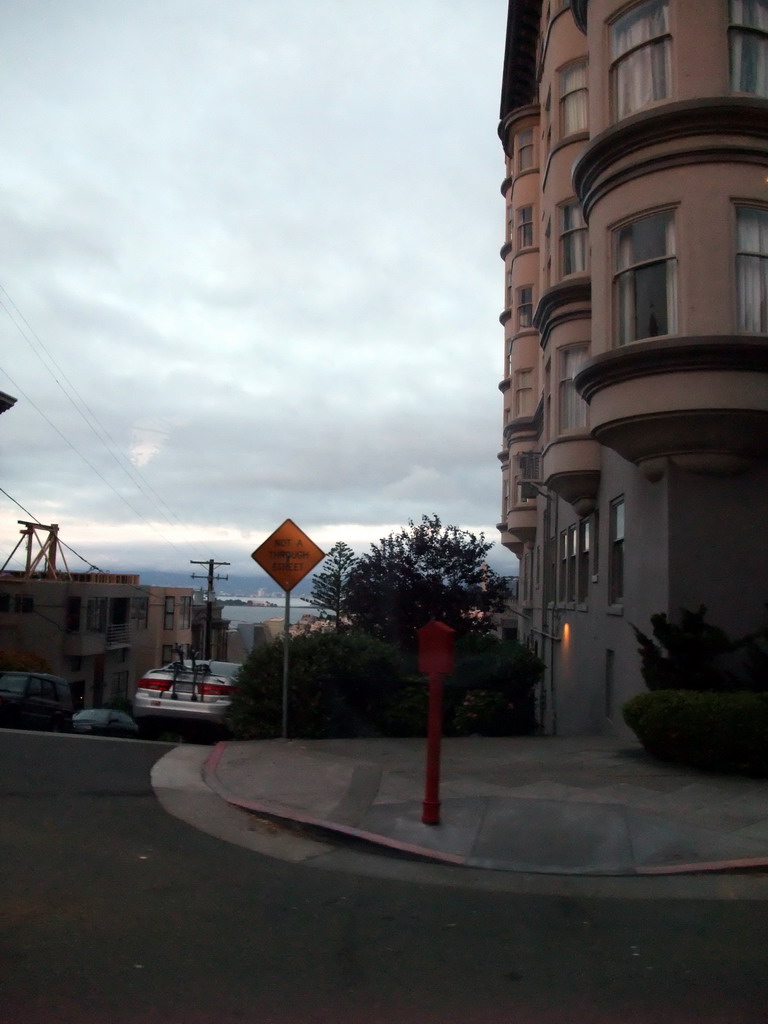 View from a tram at Hyde street, at sunset