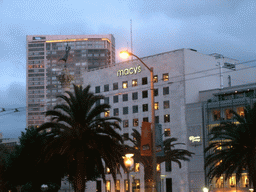 Macy`s department store at Union Square, at sunset