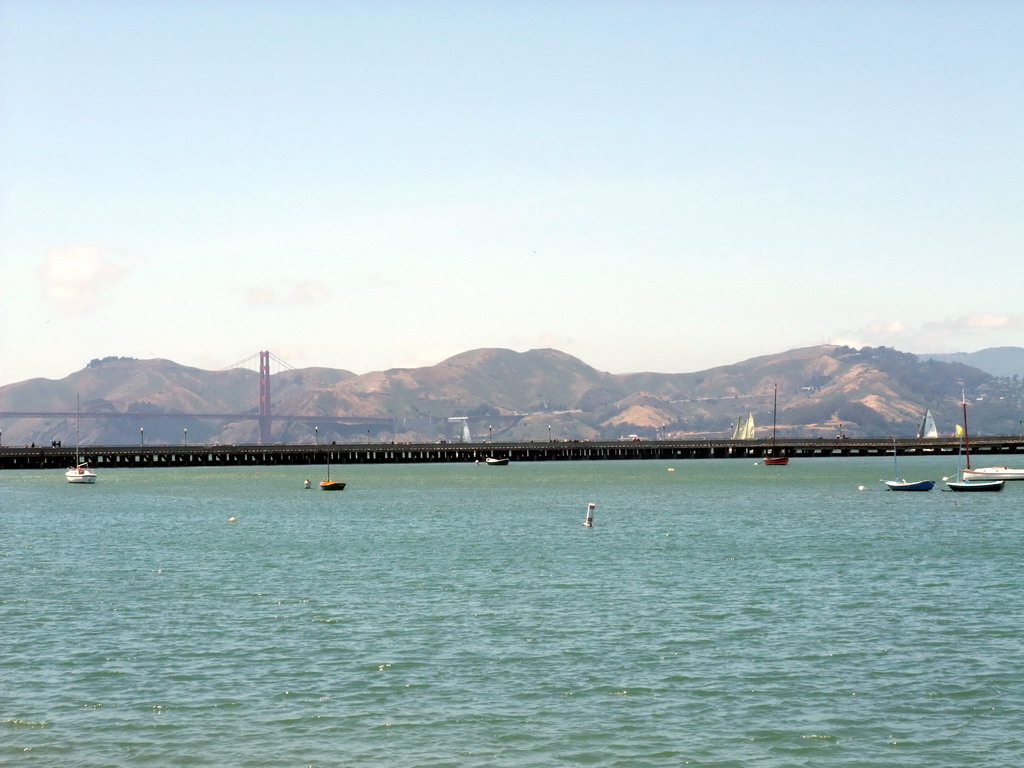 Pier of the Aquatic Park Historic District and the Golden Gate Bridge