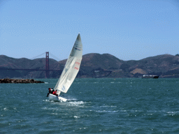 Golden Gate Bridge and sail boat