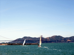 Golden Gate Bridge and sail boats