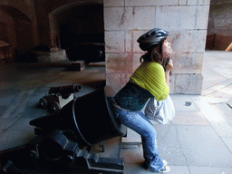 Miaomiao with a cannon at the Golden Gate Bridge