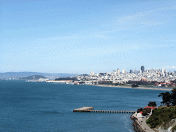 Skyline of San Francisco, viewed from the Golden Gate Bridge