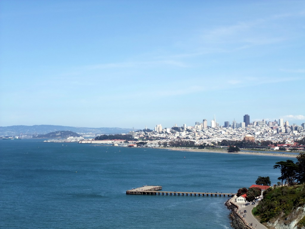 Skyline of San Francisco, viewed from the Golden Gate Bridge