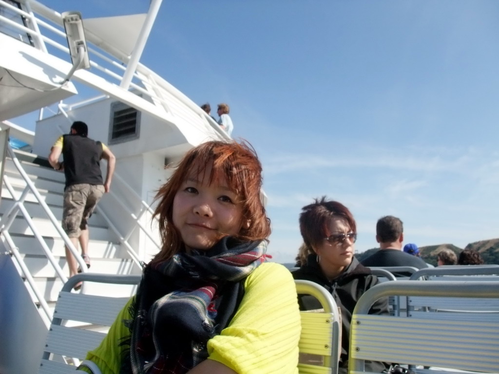 Miaomiao on a boat in the San Francisco Bay