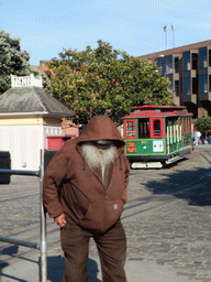 Tram and old man at Hyde Street
