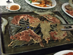 Barbecue in a Korean restaurant